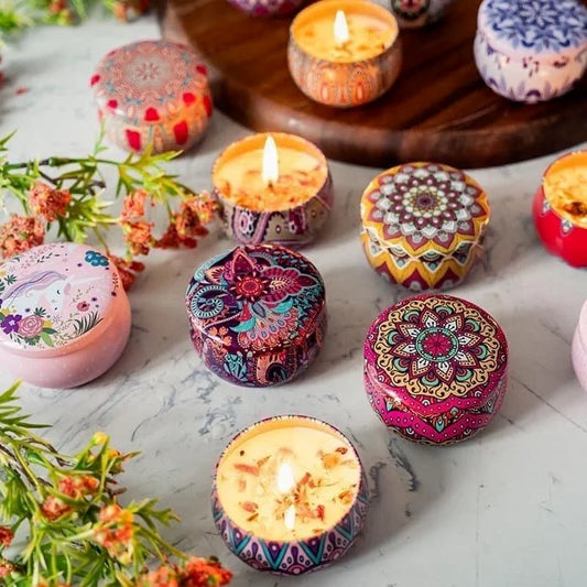 7cm scented candles with flowers tin can fragrance handmade scented candle natural soy wax home decoration